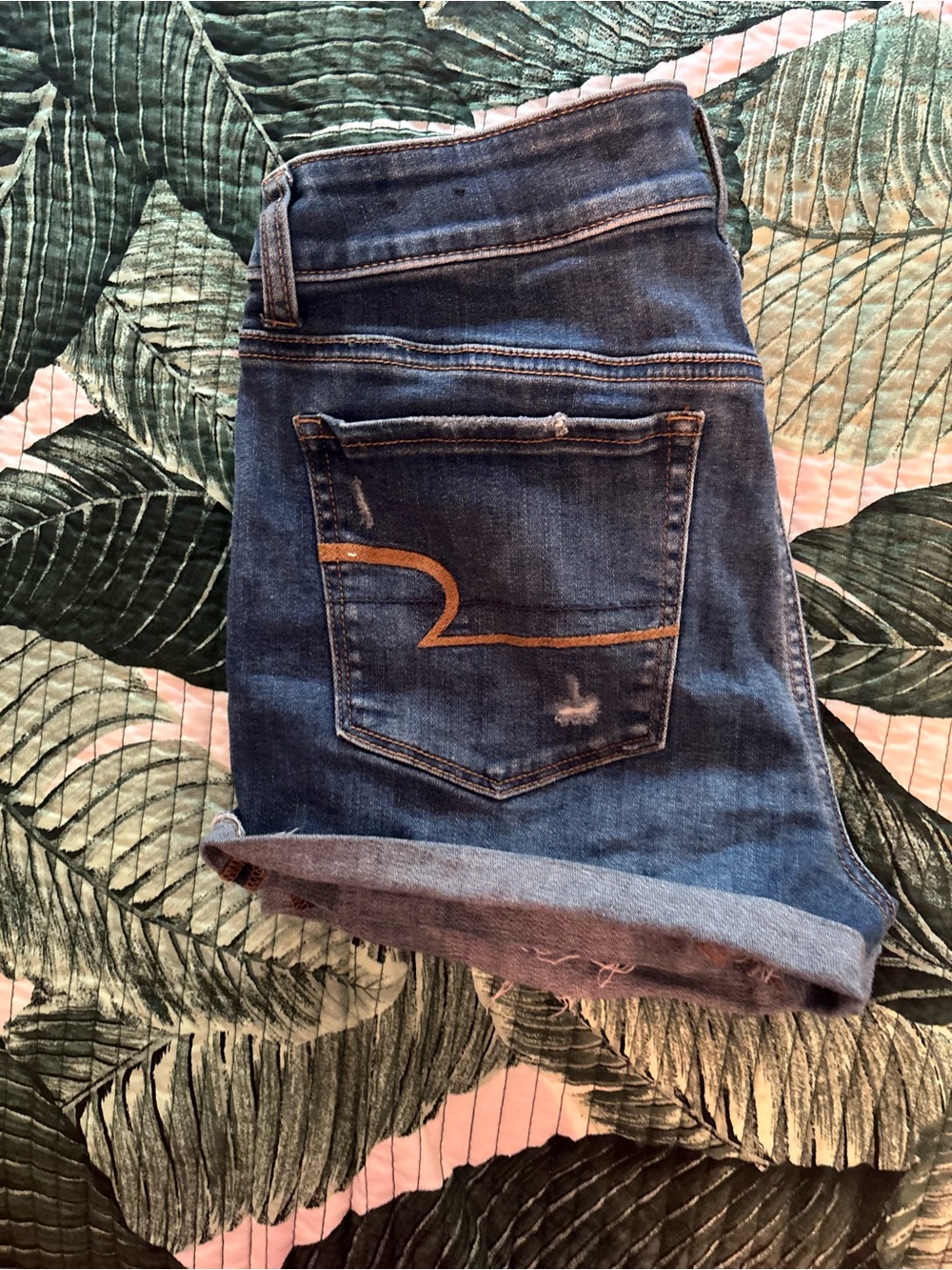 American Eagle Blue Denim shorts with Back Pocket Accent